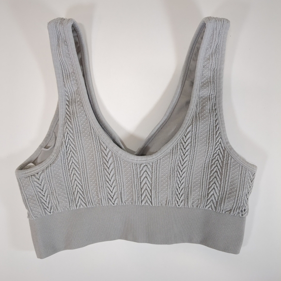 Aerie Women's Ribbed Sports Bra Gray , Size L - Picture 2 of 6